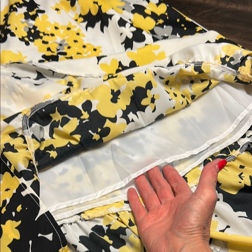 New York & Company Yellow and Black Floral Maxi Skirt - Picture 12 of 13